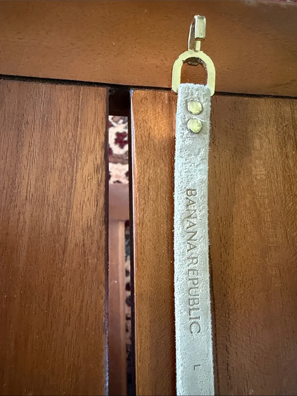 Banana Republic Metallic Leather Gray Belt with Gold Hardware